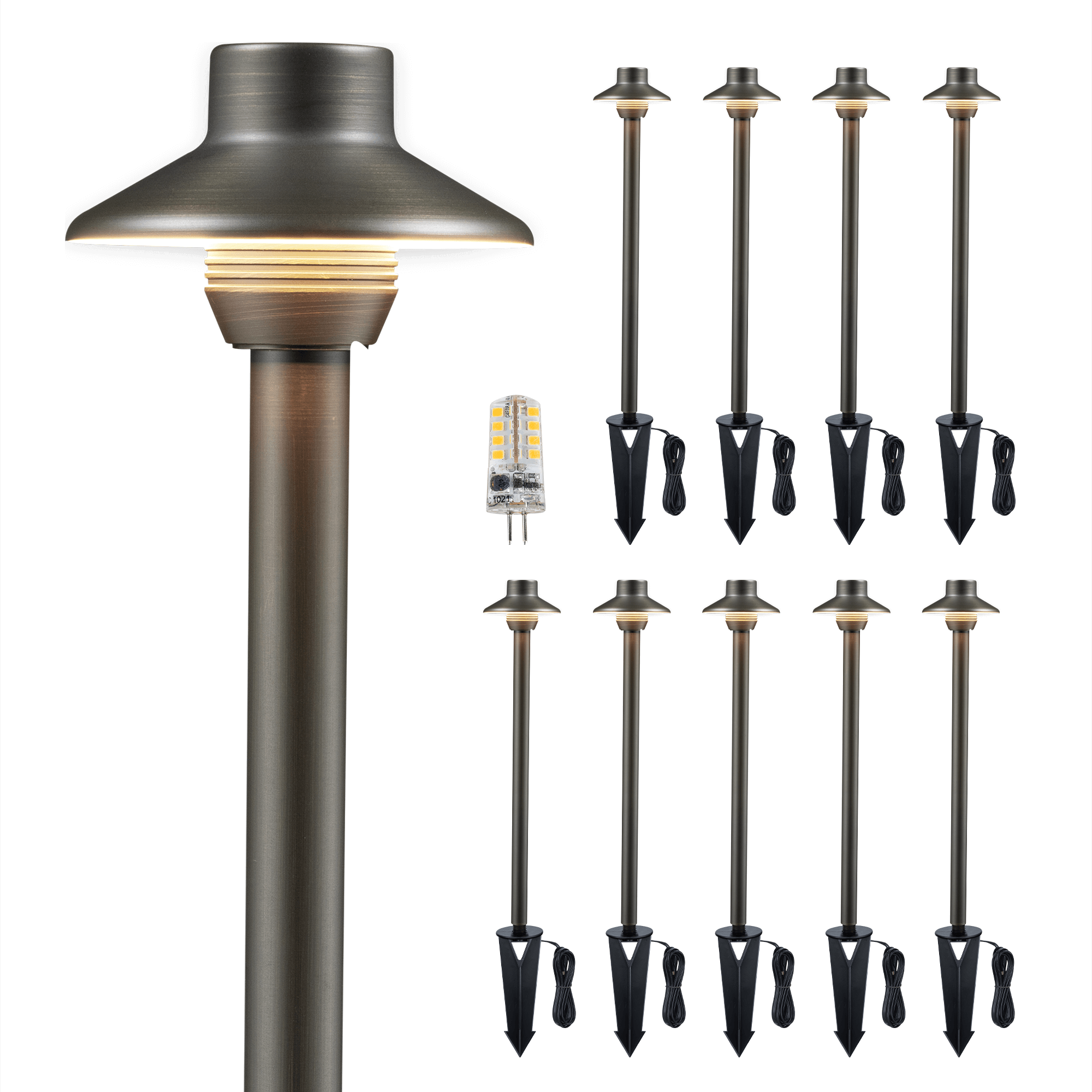 12V Mini Brass Low Voltage Pathway Lights - Gardenreet Lighting