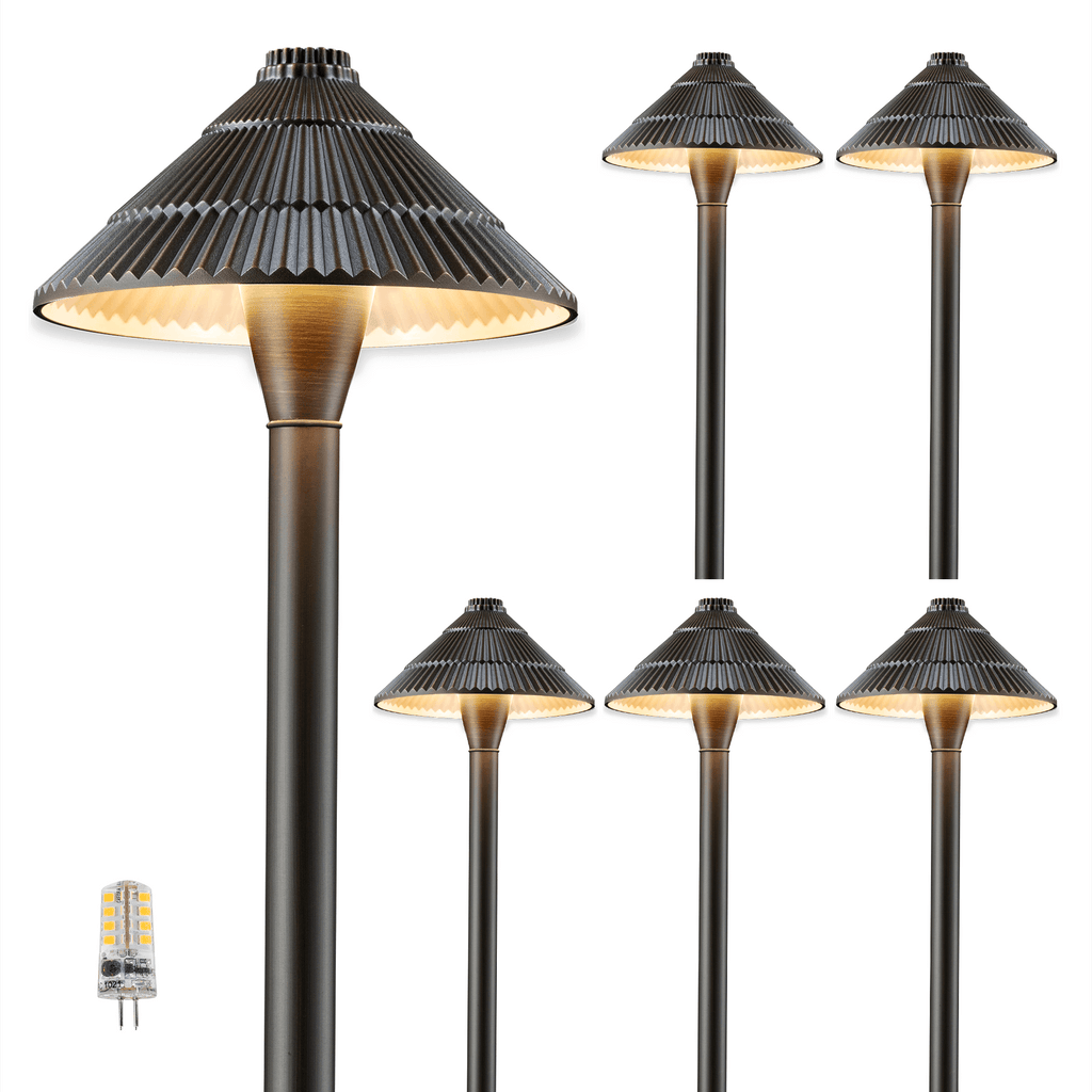 low voltage umbrella brass walkway lights g4 bulb 6 pack