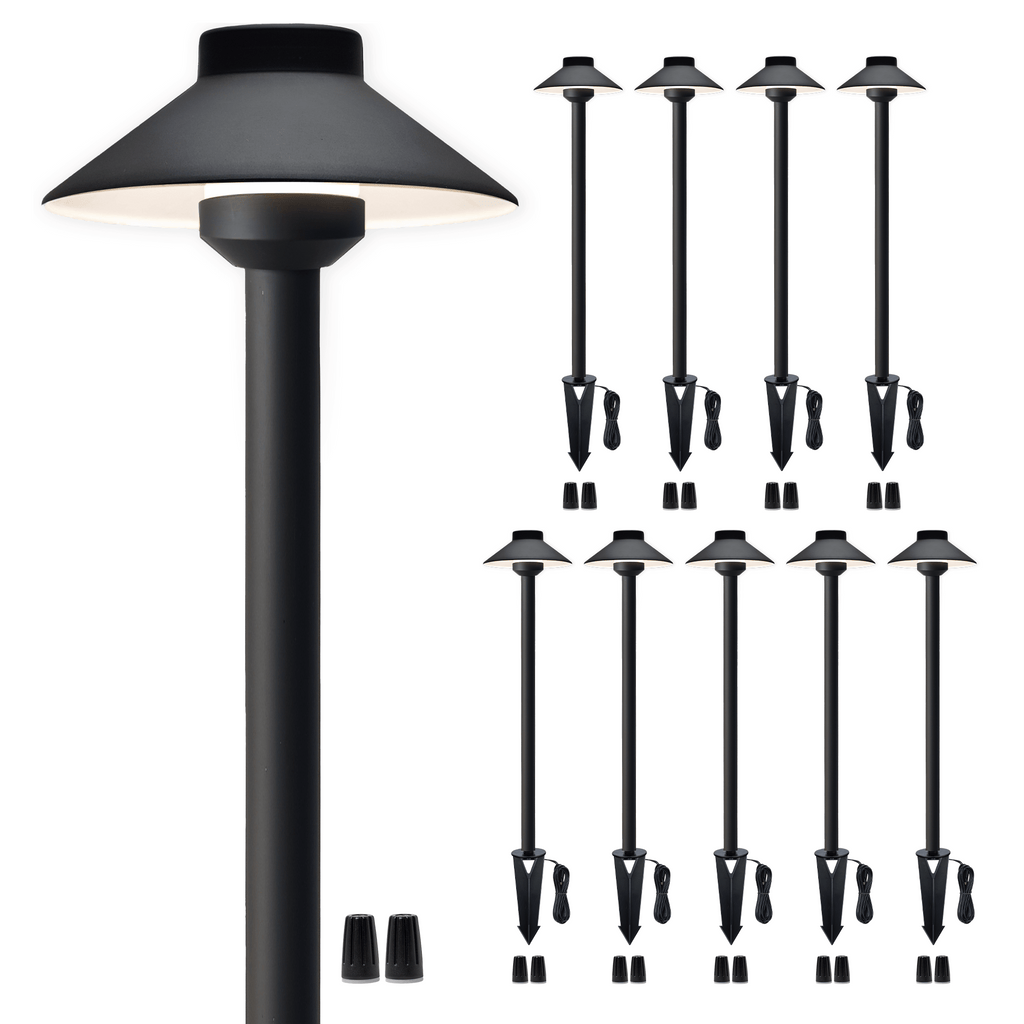 black outdoor path lights