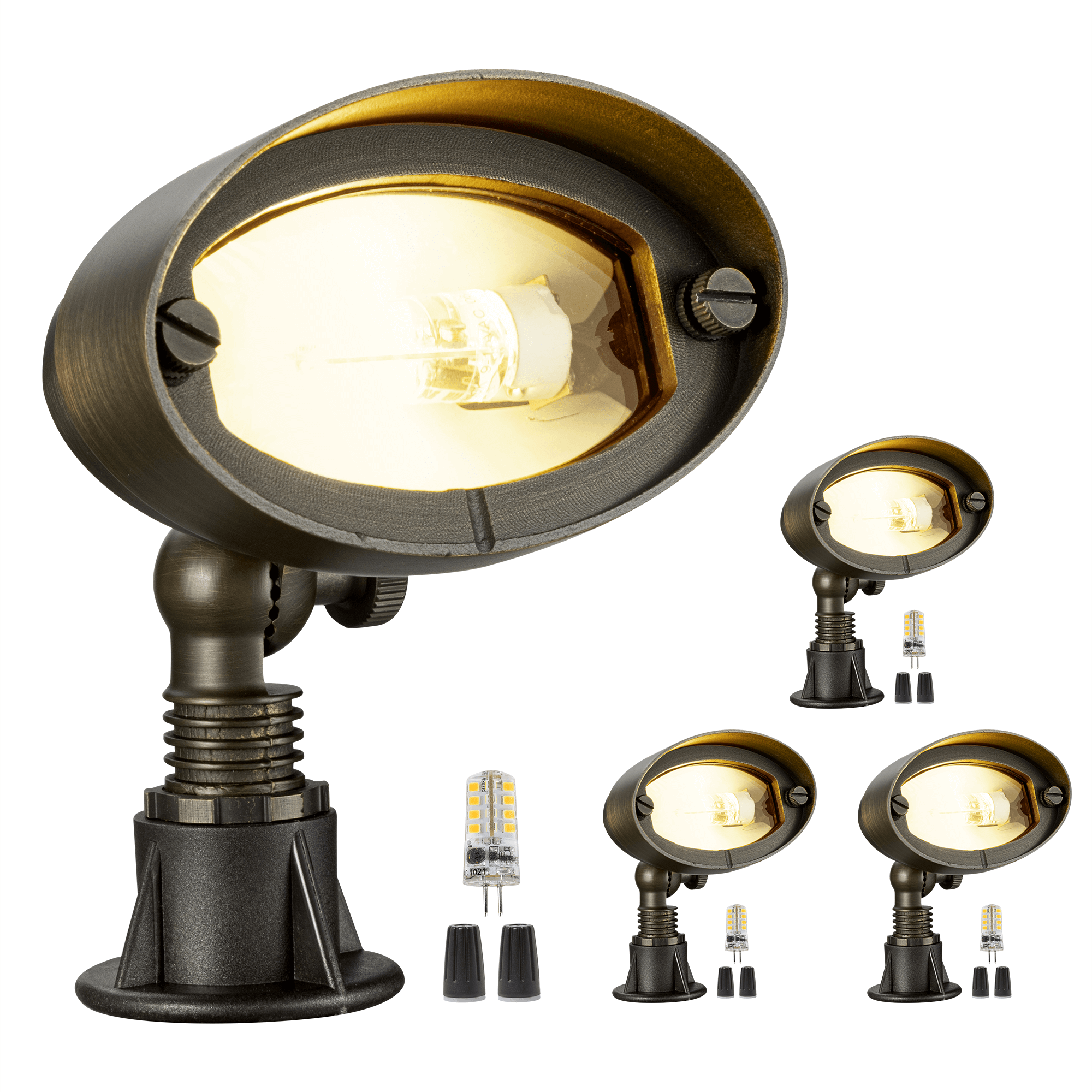 Lightkiwi H9917 Splendid Flood Light & Wall Wash for Landscape Lighting, Brass (Light Bulb Not Included)