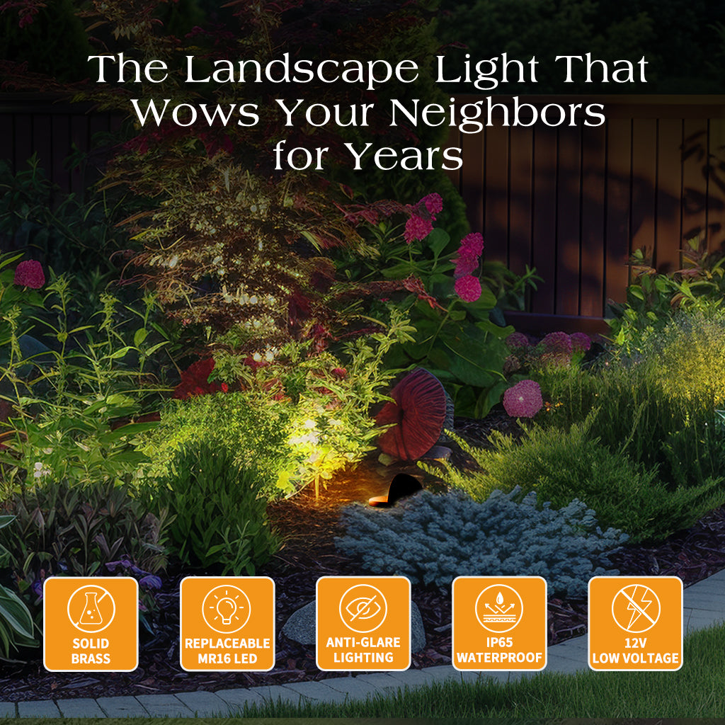 12V Low Voltage Brass In Ground Well Light Beacon Top - Gardenreet ...