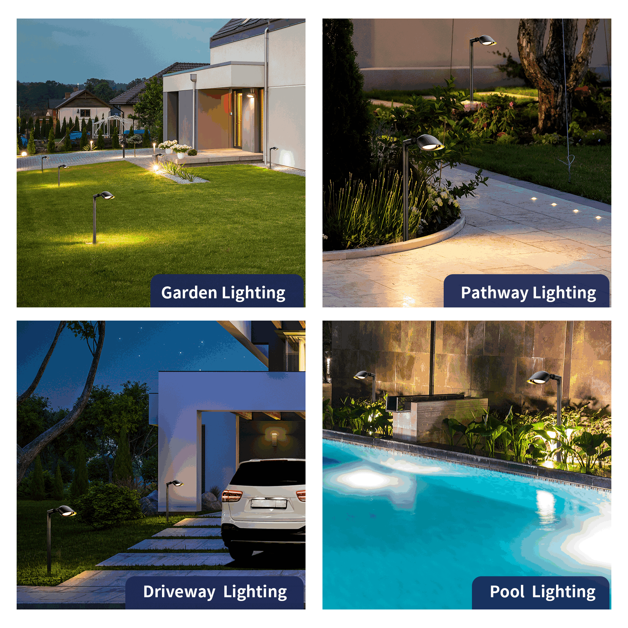 12V Brass Outdoor LED Landscape Pathway Lights Gardenreet Lighting