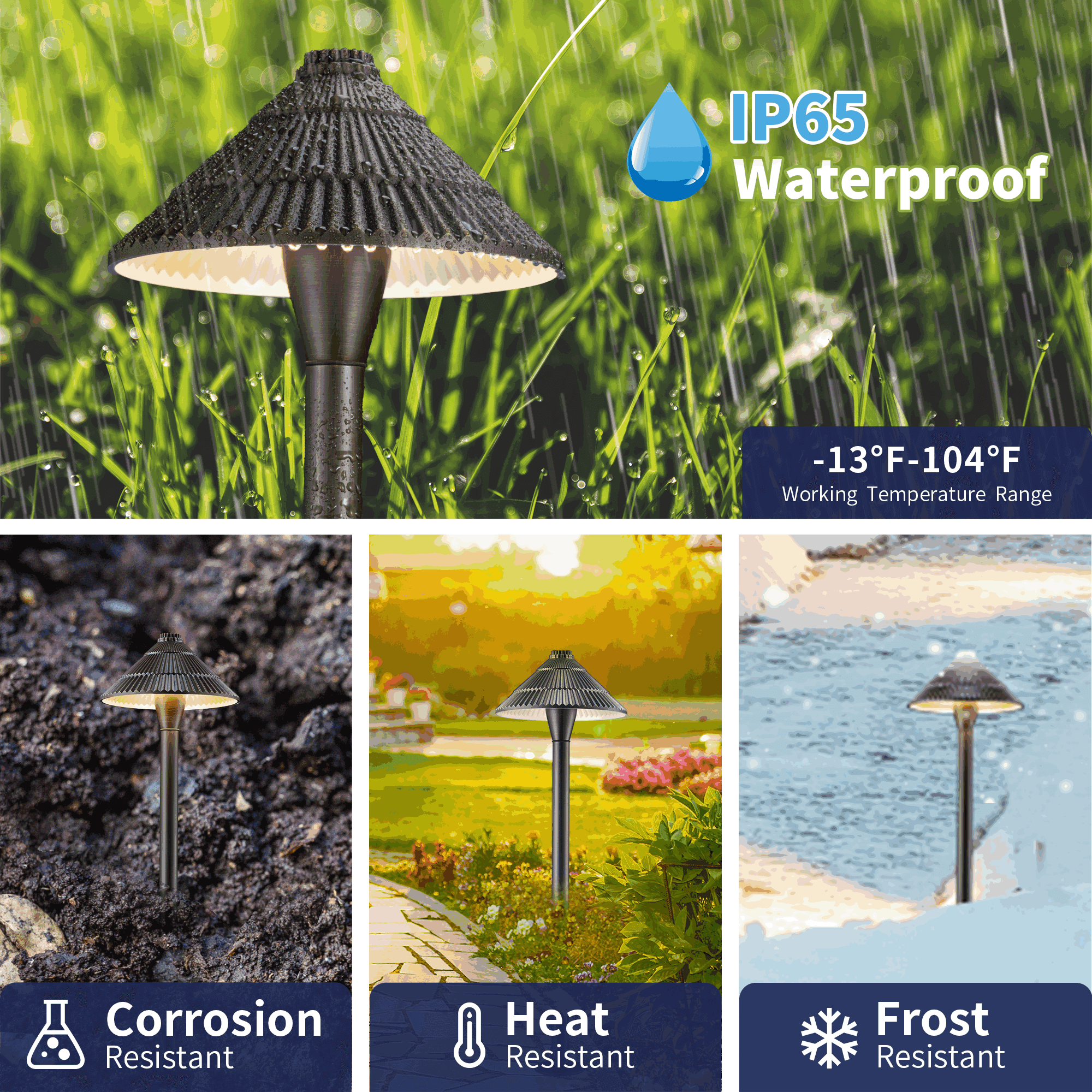 12V Brass Outdoor LED Landscape Walkway Lights Gardenreet Lighting