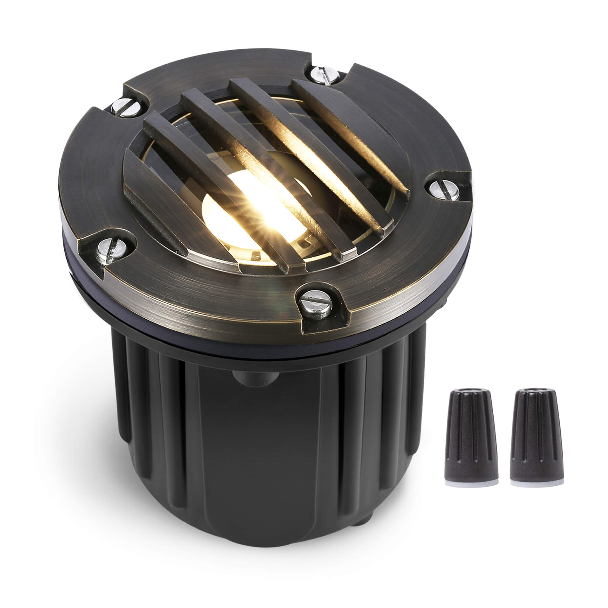 12V Low Voltage Brass In Ground Well Light Grated Top - Gardenreet –  Gardenreet Lighting
