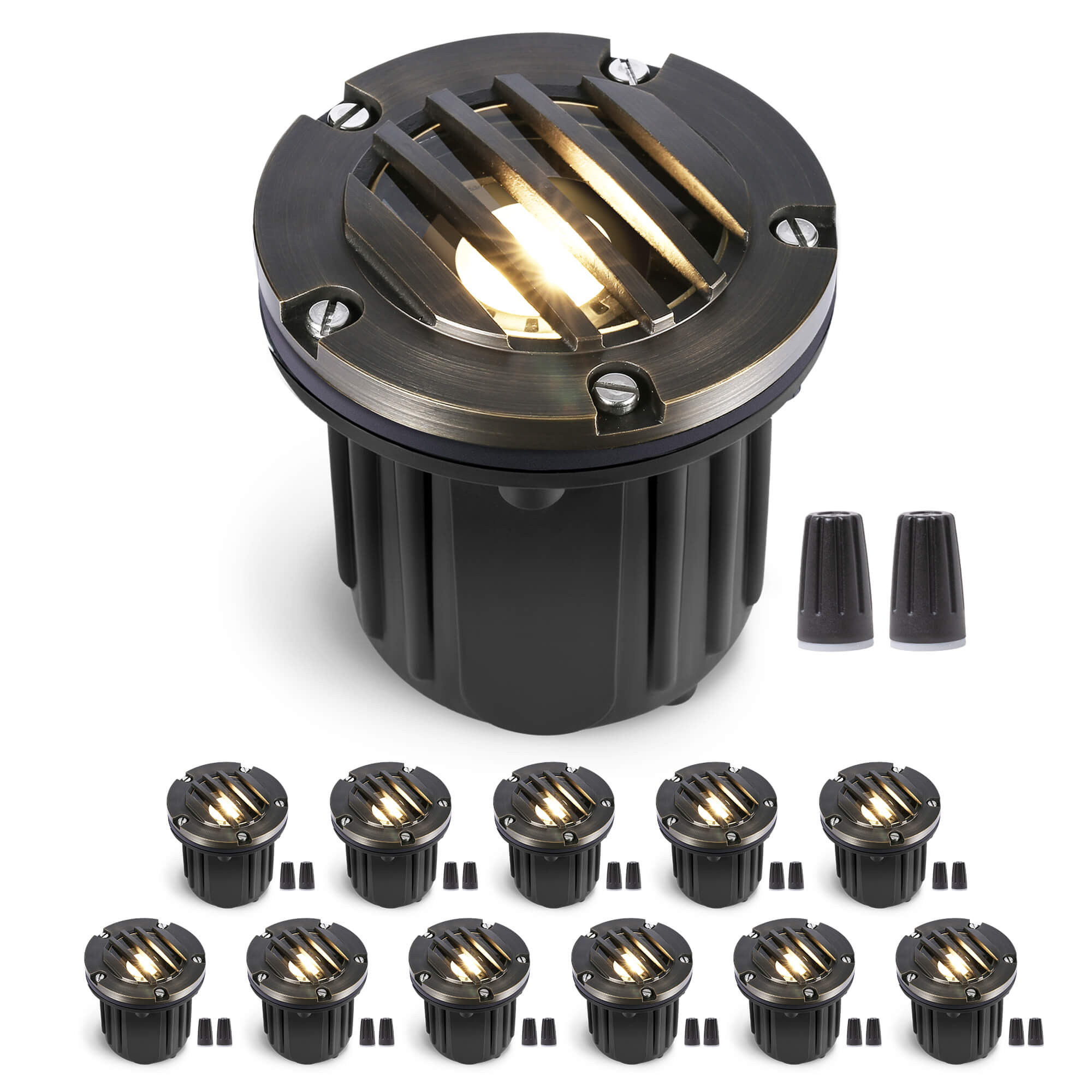 12V Low Voltage Brass In Ground Well Light Grated Top - Gardenreet –  Gardenreet Lighting