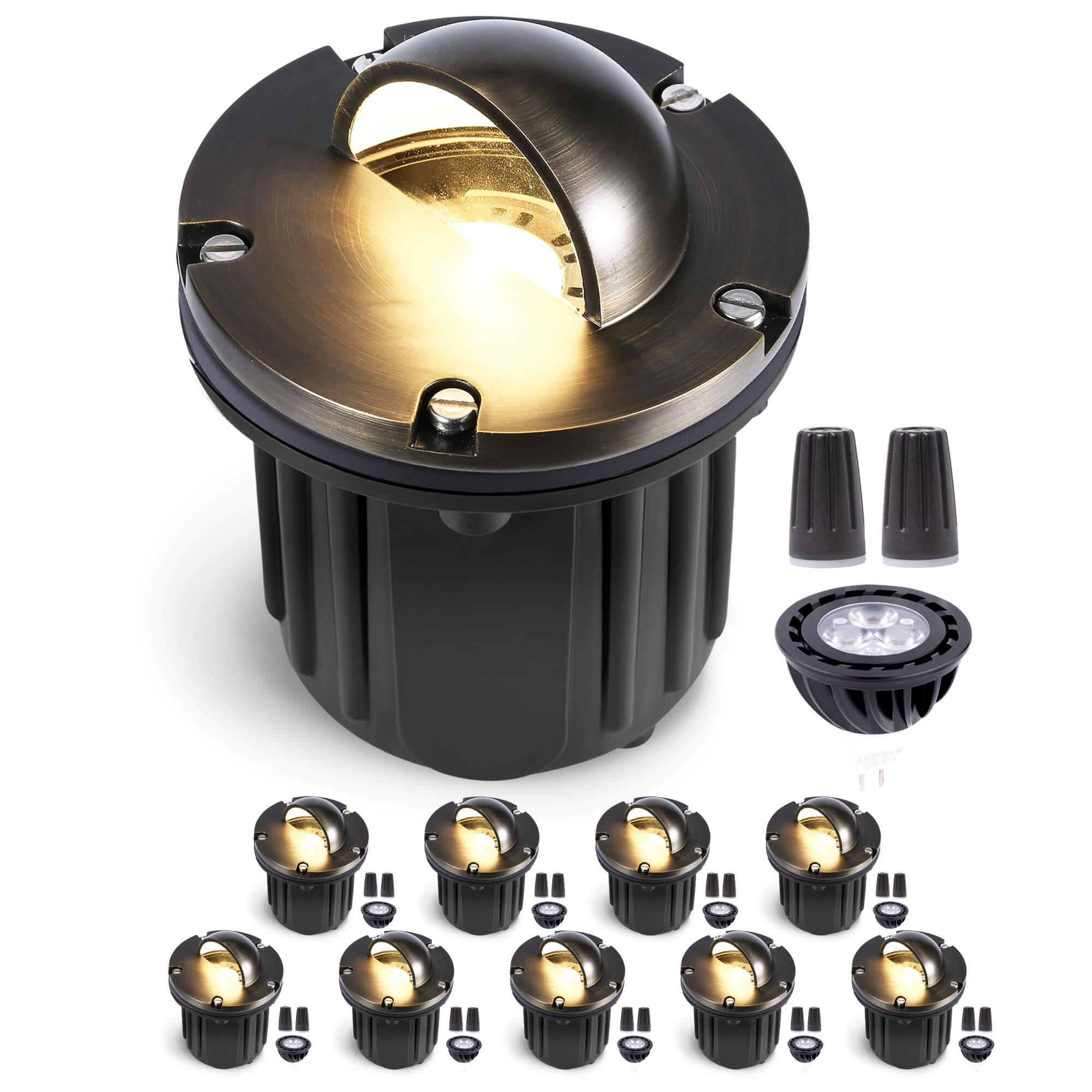 Well Light Tree 12V Low Voltage Brass In Ground Well Light Beacon Top - Gardenreet ...