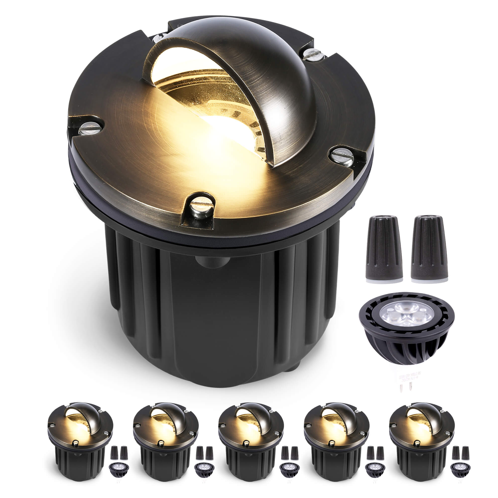 12V Low Voltage Brass In Ground Well Light Beacon Top - Gardenreet –  Gardenreet Lighting