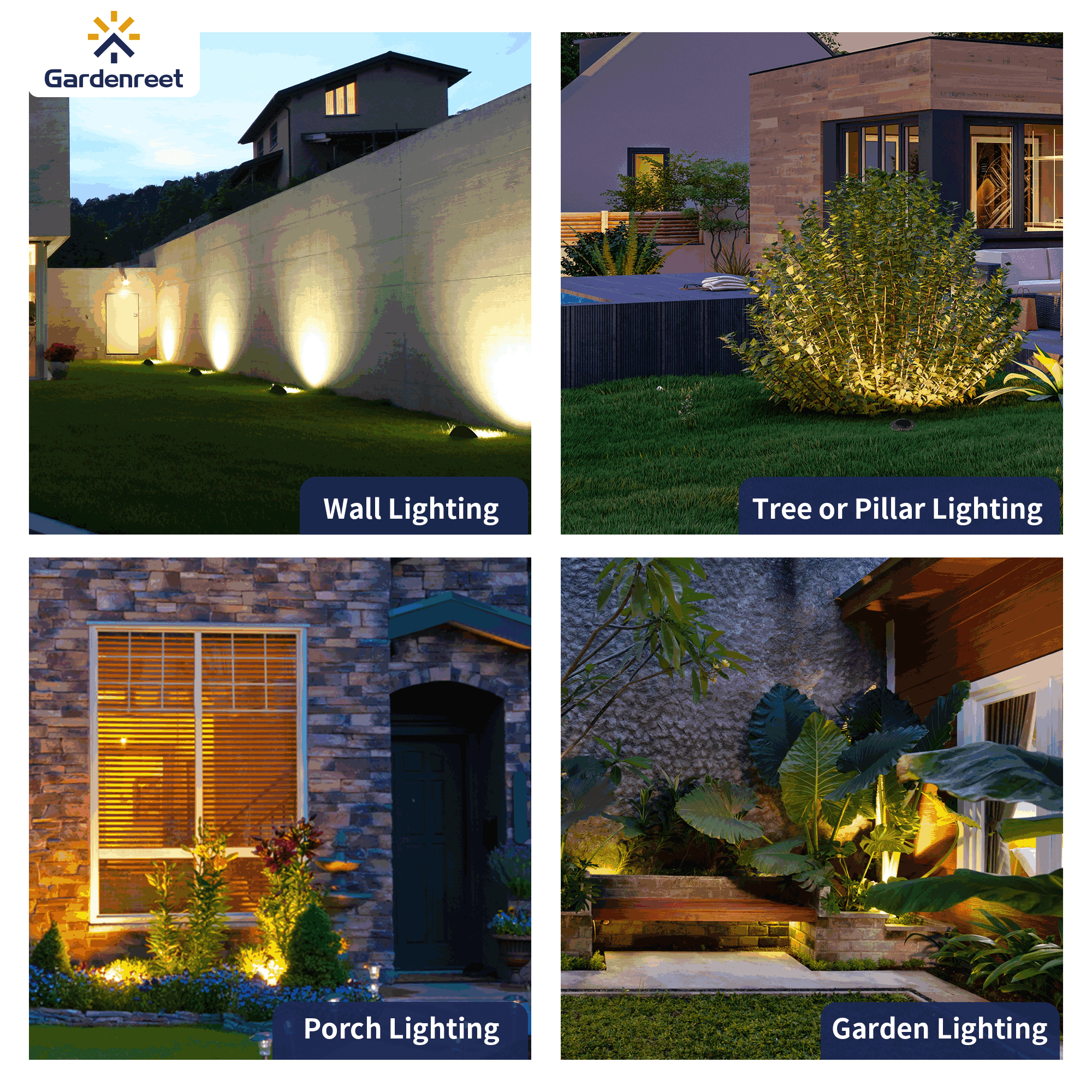 Gardenreet Solid Brass Landscape Spotlight,12V Low Voltage Uplight Outdoor LED Landscape Light Fixture with Bulb(6 Pack), Bronze