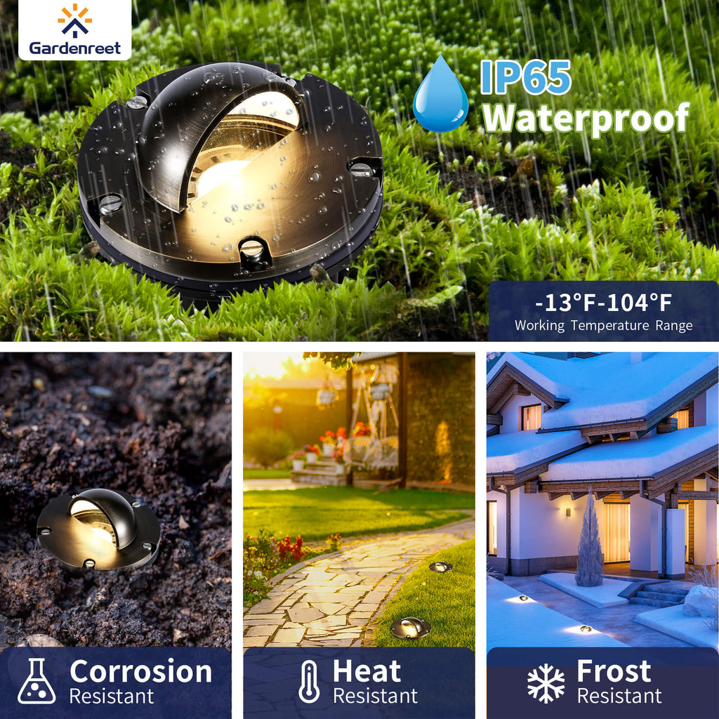 Well Light Tree 12V Low Voltage Brass In Ground Well Light Beacon Top - Gardenreet ...
